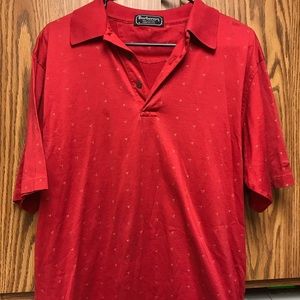 Vintage Red Burberry Polo Shirt Mens Medium